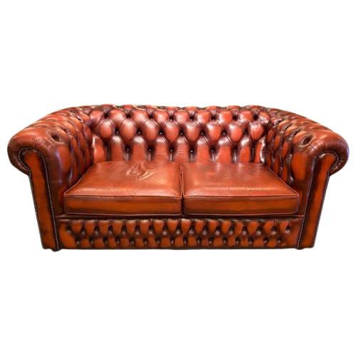 Originele Chesterfield 2 Zits Bank Rood Bruin