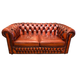 Originele Chesterfield 2 Zits Bank Rood Bruin