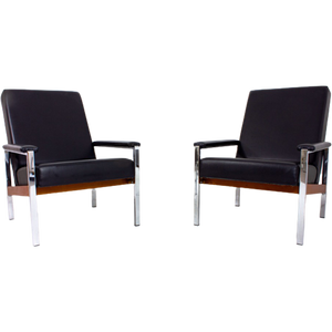 Pair Of Black Leather Executive Chairs