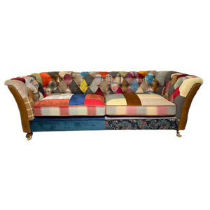 Patchwork Chesterfield Bank Multicolour Harris Tweed Stof