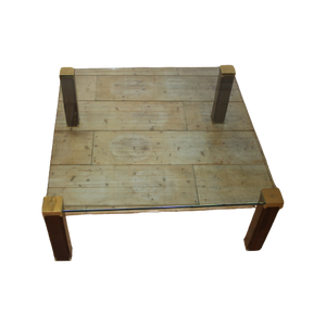 Peter Ghyczy Salontafel Met Houten Poten 120 X 120 Cm