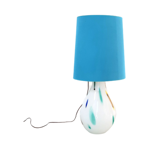 Pk41- Tafellamp – Vloerlamp – Murano Glas En Stoffen Kap – Jaren 60