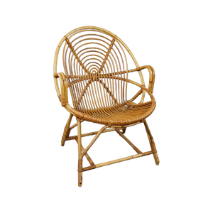 Prachtig Vormgegeven Rotan Fauteuil Met Armleuningen