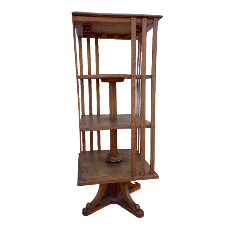 Prachtige Antieke Boekenmolen, Eiken, 128 Cm Hoog