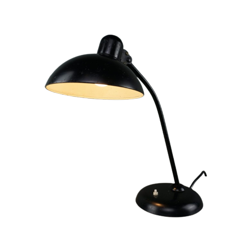 Prachtige Zwarte Bureaulamp, Kaiser Idell, Model 6556, Circa 1931.