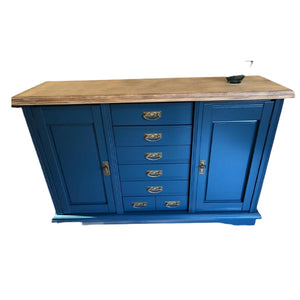 Restyled Houten Dressoir Blauw