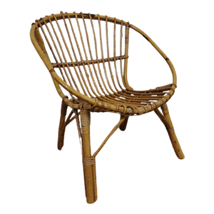 Rieten, Rotan Kinderstoel Bohemian, Boho Kinderfauteuil