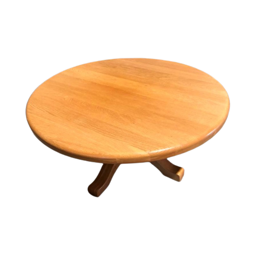 Ronde Massief Eikenhouten Salontafel, 98Cm