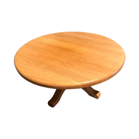 Ronde Massief Eikenhouten Salontafel, 98Cm