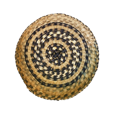 Rotan Zwarte Mand Of Schaal Zwart/Beige Boho Stijl Yvonne Kwakkel