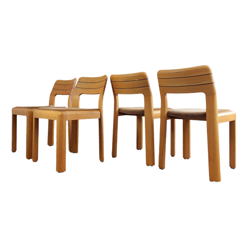 Set Elegant Beech Dining Chairs