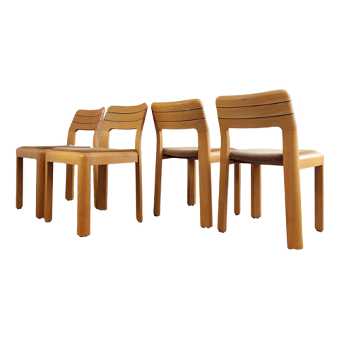 Set Elegant Beech Dining Chairs