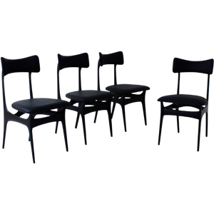 Set Of Four Black S3 Chairs