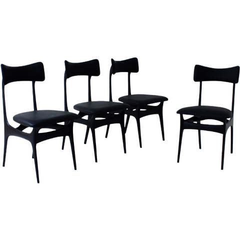 Set Of Four Black S3 Chairs