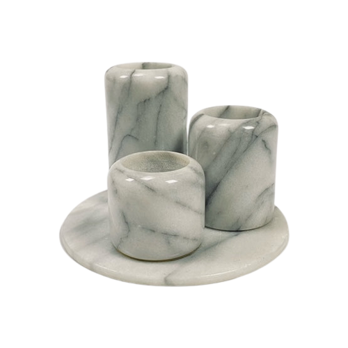 Set Of Marble Candle Holders