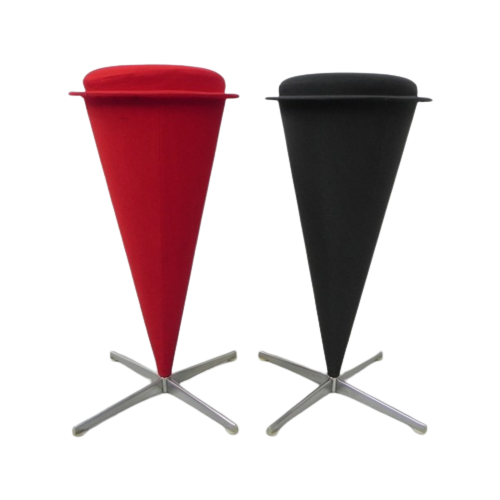 Set Van 2 Krukken Verner Panton, Cone Stools