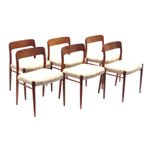 Set Van 6 Model 75 Stoelen Ontworpen Door Niels Möller Uit De Jaren '60