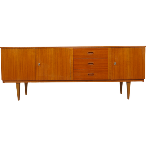 Sideboard | Teak | Mid-Century Modern | Houten Greepjes | 194 Cm