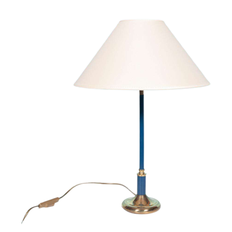 Space Age Jaren 70 Schemerlamp Blauw, Memphis Messing