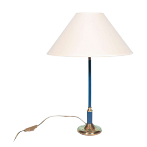 Space Age Jaren 70 Schemerlamp Blauw, Memphis Messing