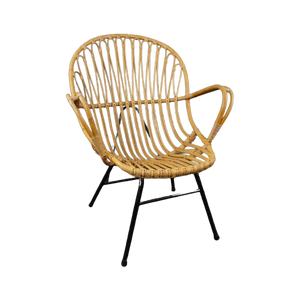 Speciale En Zeldzame Rotan Fauteuil Met Armleunigen, Rohé Noordwolde