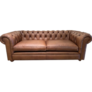 Stoere Industriële Chesterfield Chesterfield 2 Zits Bank Vintage Cognac