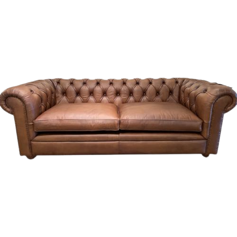 Stoere Industriële Chesterfield Chesterfield 2 Zits Bank Vintage Cognac