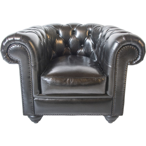 Stoere Zwarte Chesterfield Club Fauteuil