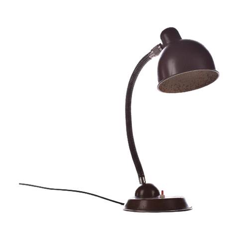 Unieke Art Deco Tafellamp In Bruin| Industriele Bureaulamp | Unieke Vintage Bureaulamp Bruine| Ou