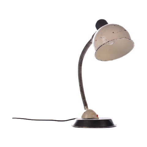 Unieke Art Deco Tafellamp In Wit| Industriele Bureaulamp | Unieke Vintage Bureaulamp Witte| Oud B