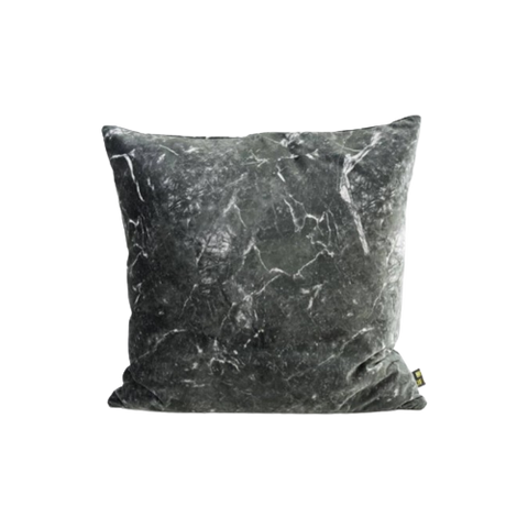 Velvet Marble Kussen - Zwart