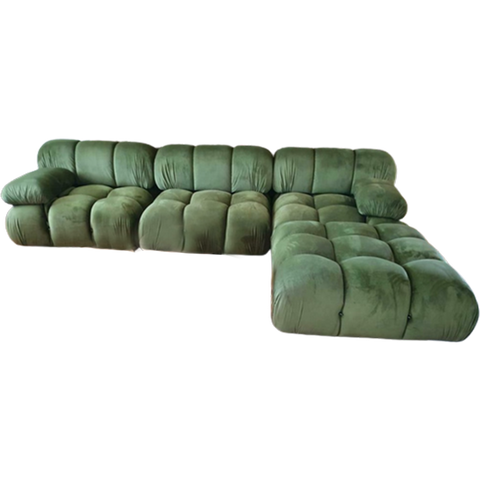 Velvet Mosgroene Couch / Zetel / Bank