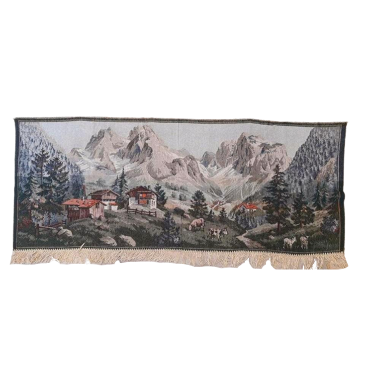 Wandkleed Alpenhuisjes Koeien Geiten Bergen Weiden 170/67