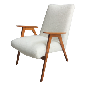 White Fluffy Arm Chair 1960S