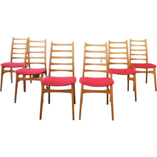 Zes Mid Century Eettafel Stoelen | Vintage - Set 6 Stoelen Prijs/Set